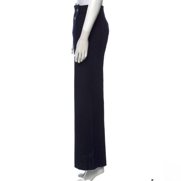 Gianni Versace VTG Wool Wide Leg, High Rise Pants, Sailor, Medusa Buttons, XS - Picture 2 of 12